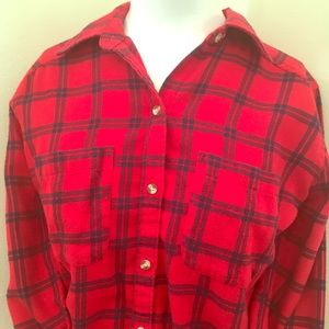 Hollister Red Button Down Flannel